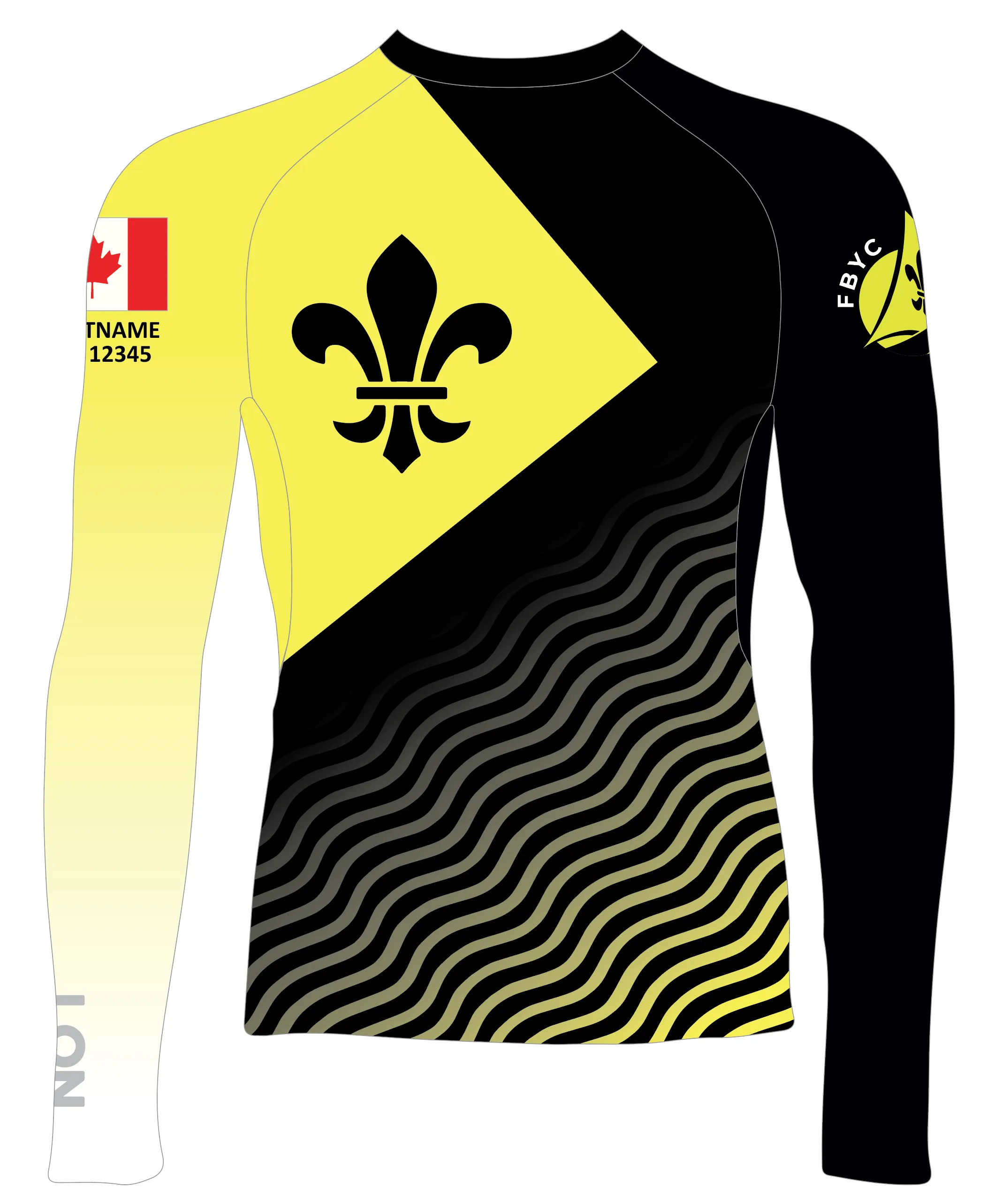 MEN RASH GUARD TOP FITTED BLACK | FRENCHMAN'S BAY YACHT CLUB | PSNLZ'D