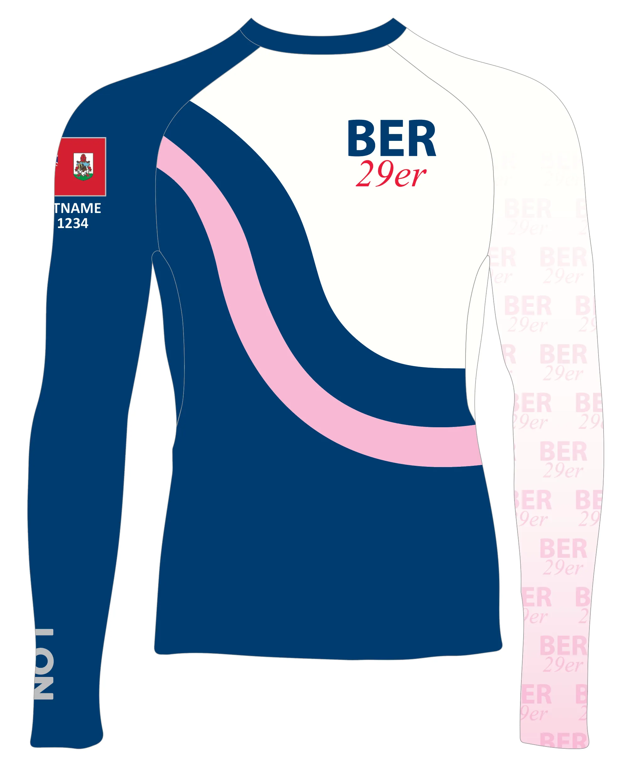 MEN RASH GUARD TOP FITTED BLUE | BERMUDA 29ER | PSNLZ'D