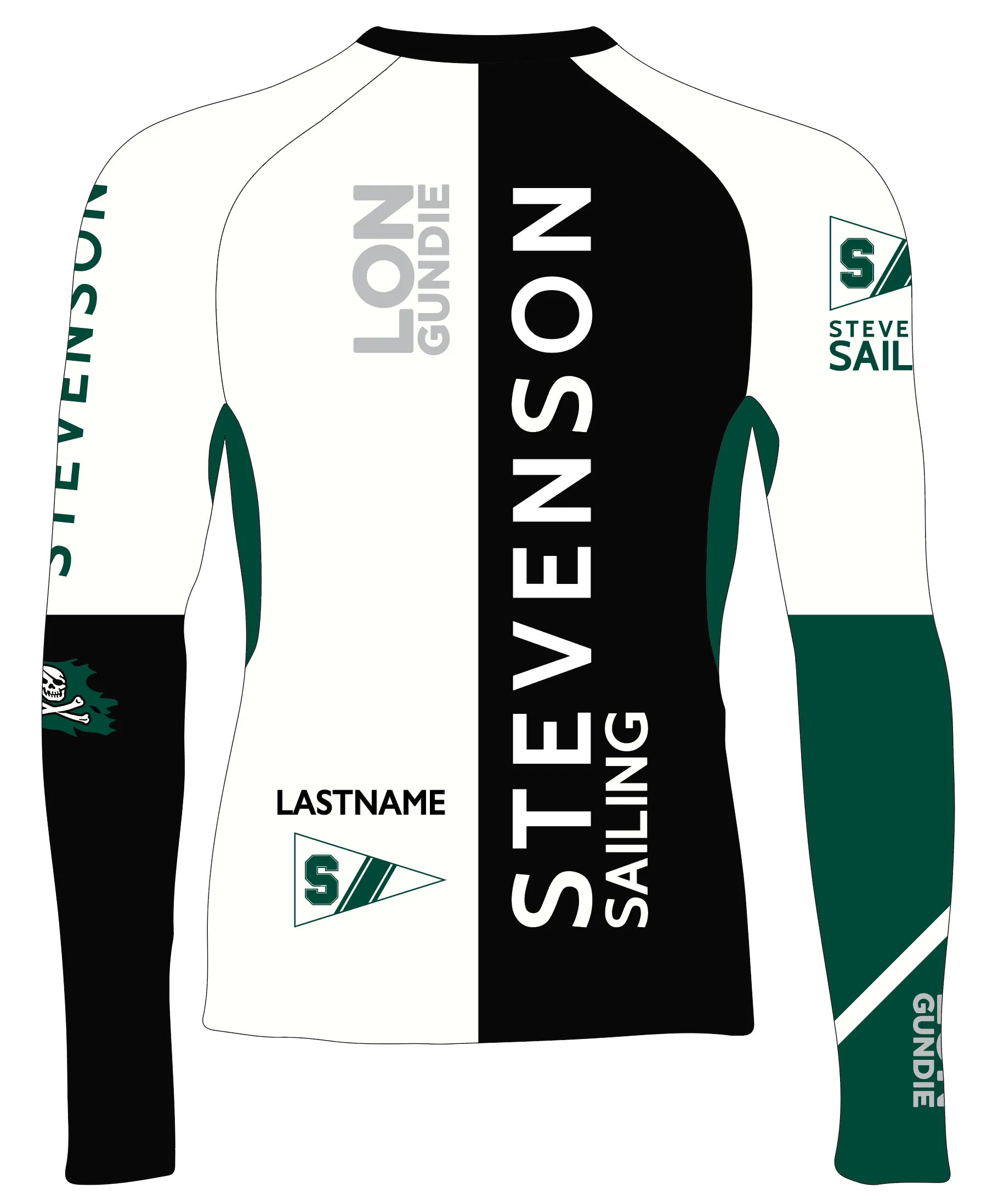 MEN RASH GUARD TOP FITTED GREEN | STEVENSON SCHOOL | PSNLZ'D