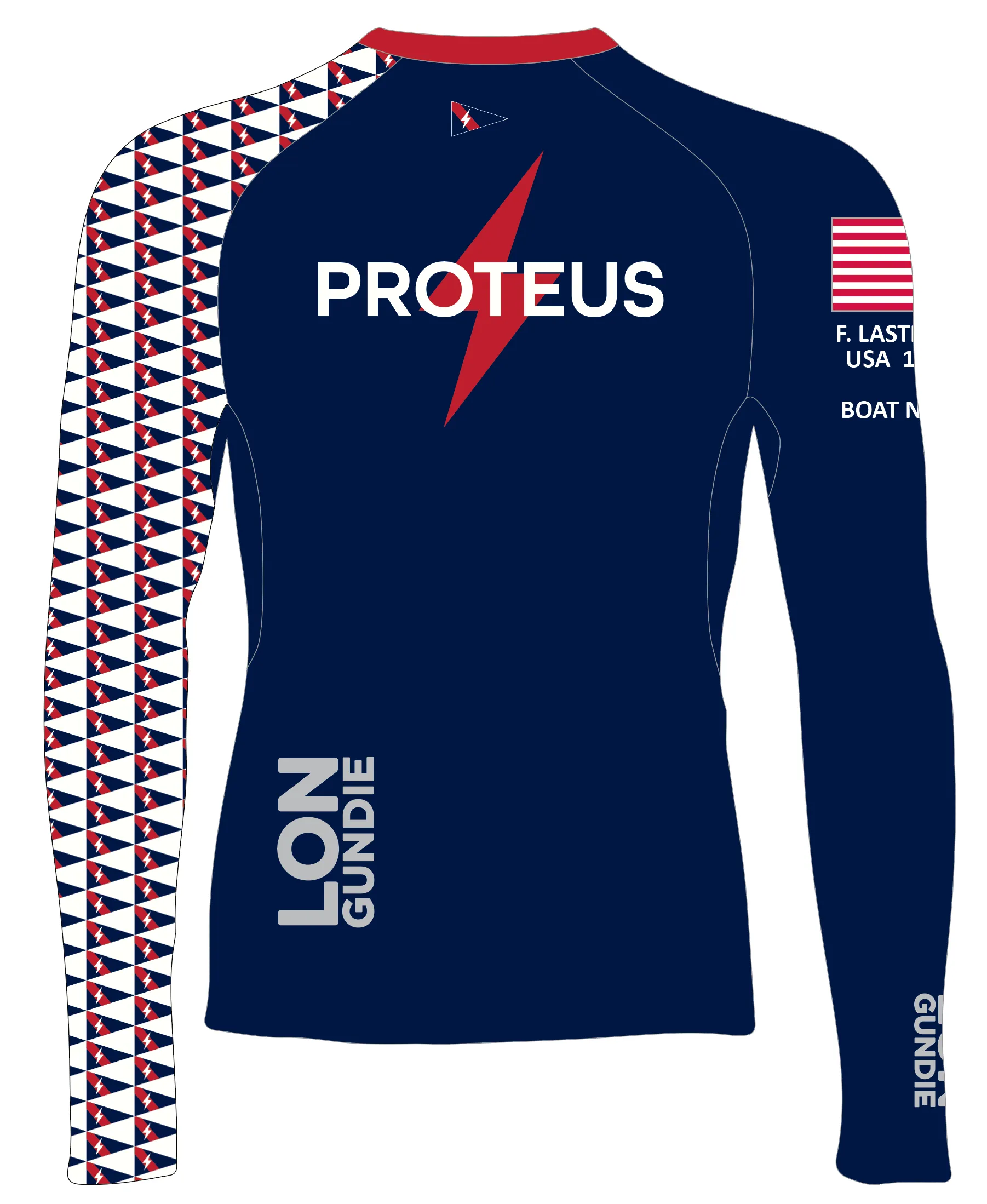 MEN RASH GUARD TOP FITTED NAVY | PROTEUS YACHT CLUB | PSNLZ'D