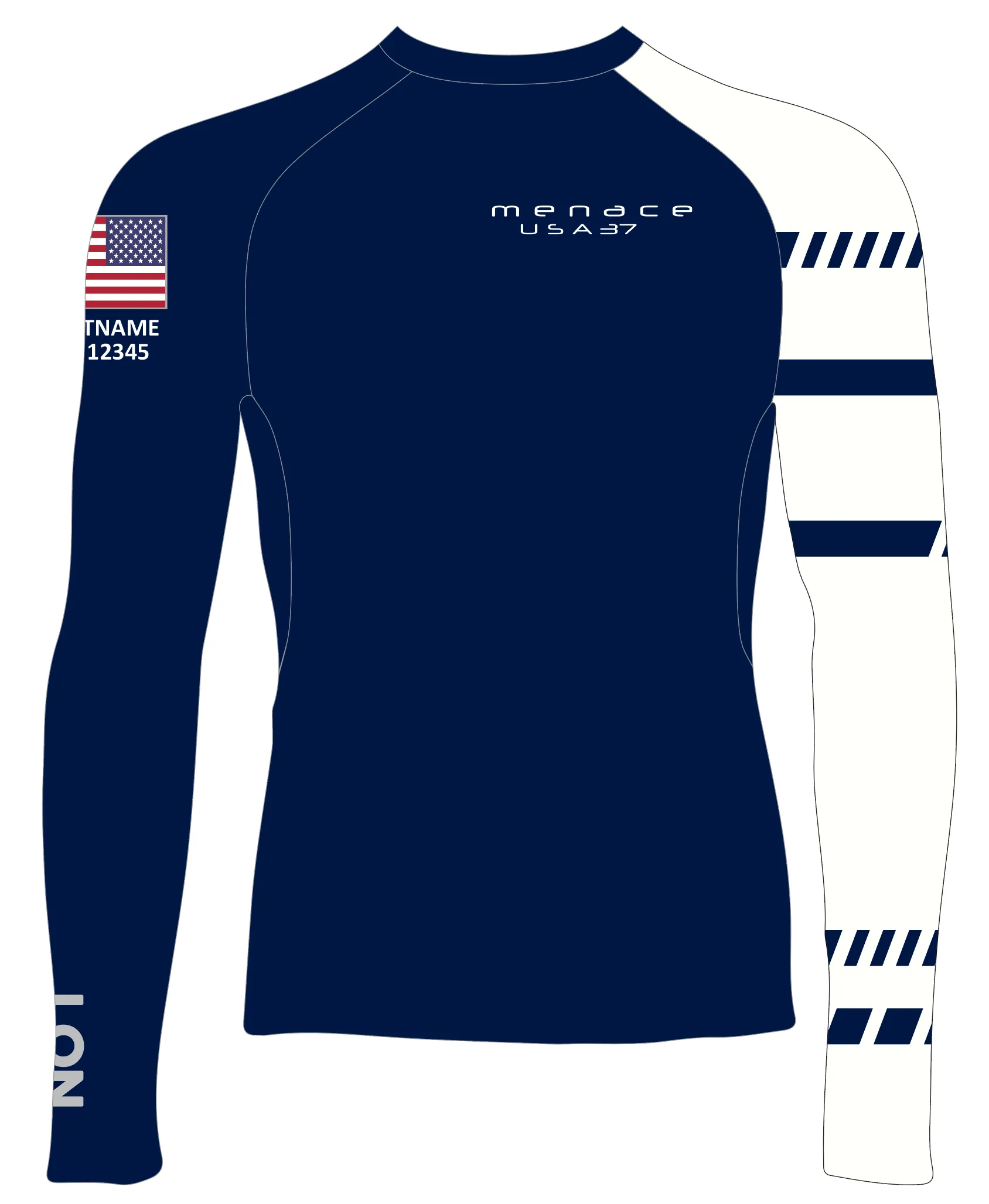 MEN RASH GUARD TOP FITTED NAVY | RUSHING / MENACE | PSNLZ'D