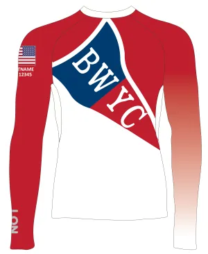 MEN RASH GUARD TOP FITTED RED | BAY WAVELAND YC | PSNLZ'D