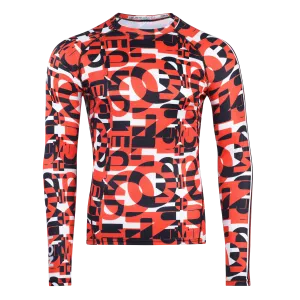 MEN RASH GUARD TOP FITTED RED | LON GUNDIE