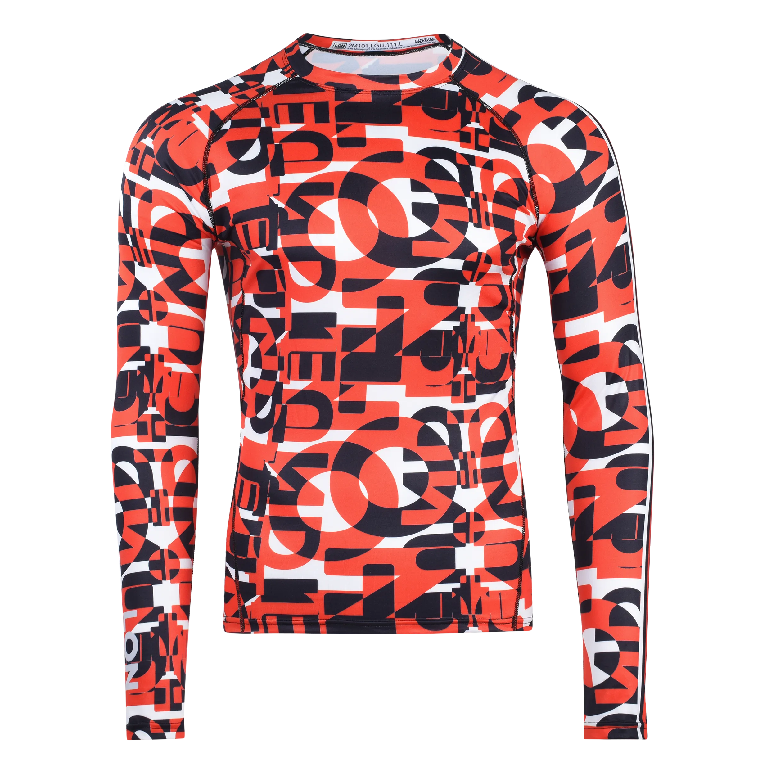 MEN RASH GUARD TOP FITTED RED | LON GUNDIE