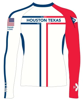 MEN RASH GUARD TOP FITTED WHITE | HOUSTON YACHT CLUB | PSNLZ'D