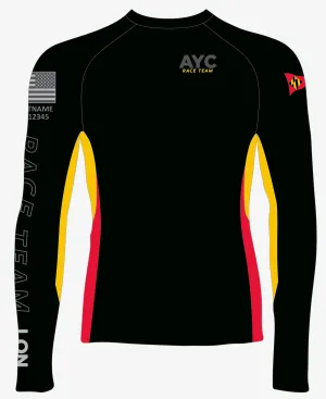 MEN RASH GUARD TOP LONG SLEEVE BLACK | ANNAPOLIS YACHT CLUB | PSNLZ'D