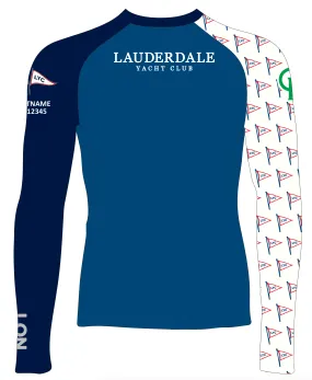 MEN RASH GUARD TOP LONG SLEEVE BLUE | LAUDERDALE YACHT CLUB OPTI GREEN | PSNLZ'D