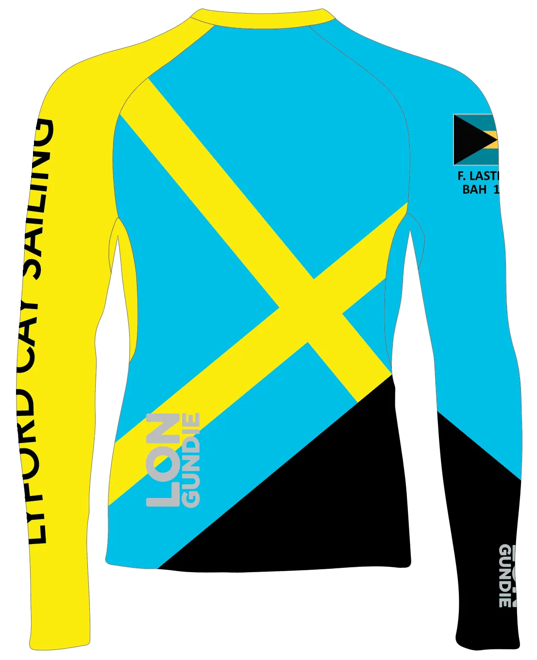 MEN RASH GUARD TOP LONG SLEEVE BLUE | LYFORD CAY SAILING | PSNLZ'D