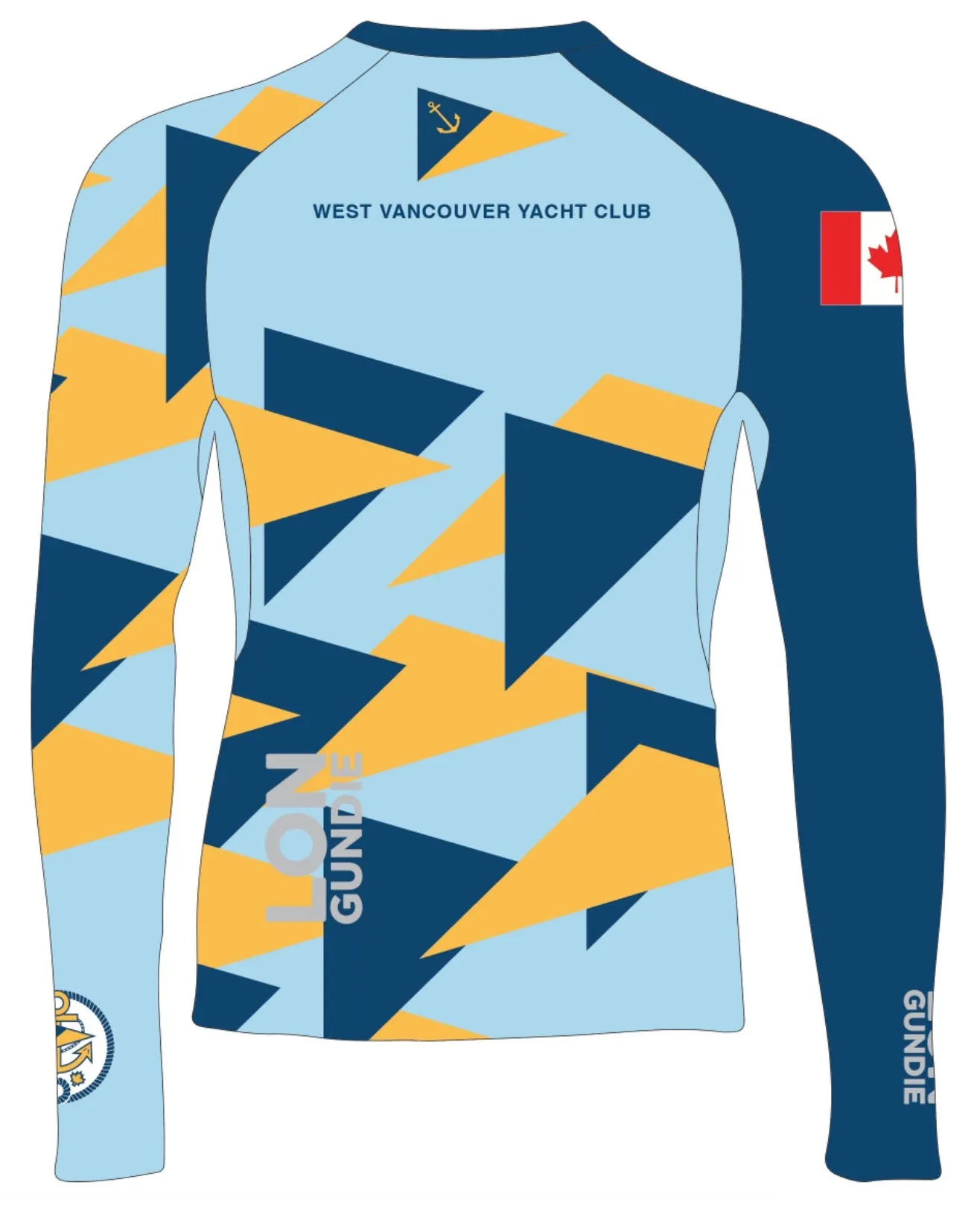 MEN RASH GUARD TOP LONG SLEEVE BLUE | WEST VANCOUVER YACHT CLUB