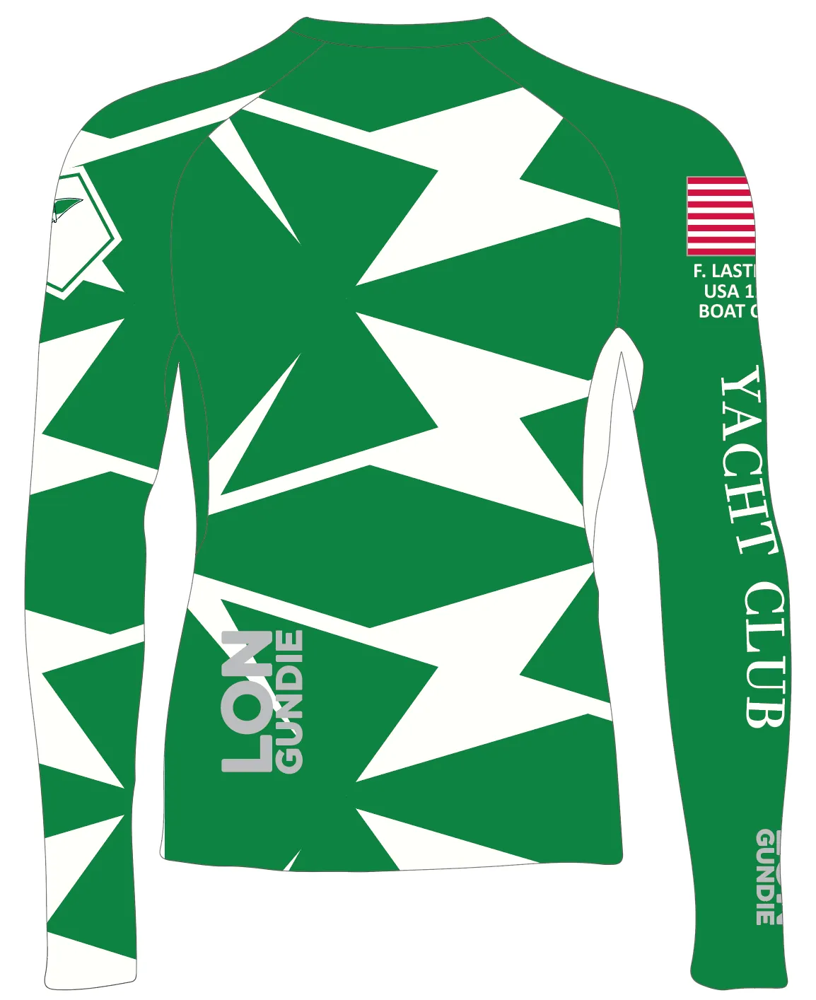 MEN RASH GUARD TOP LONG SLEEVE GREEN | PINE BEACH YACHT CLUB | PSNLZ'D