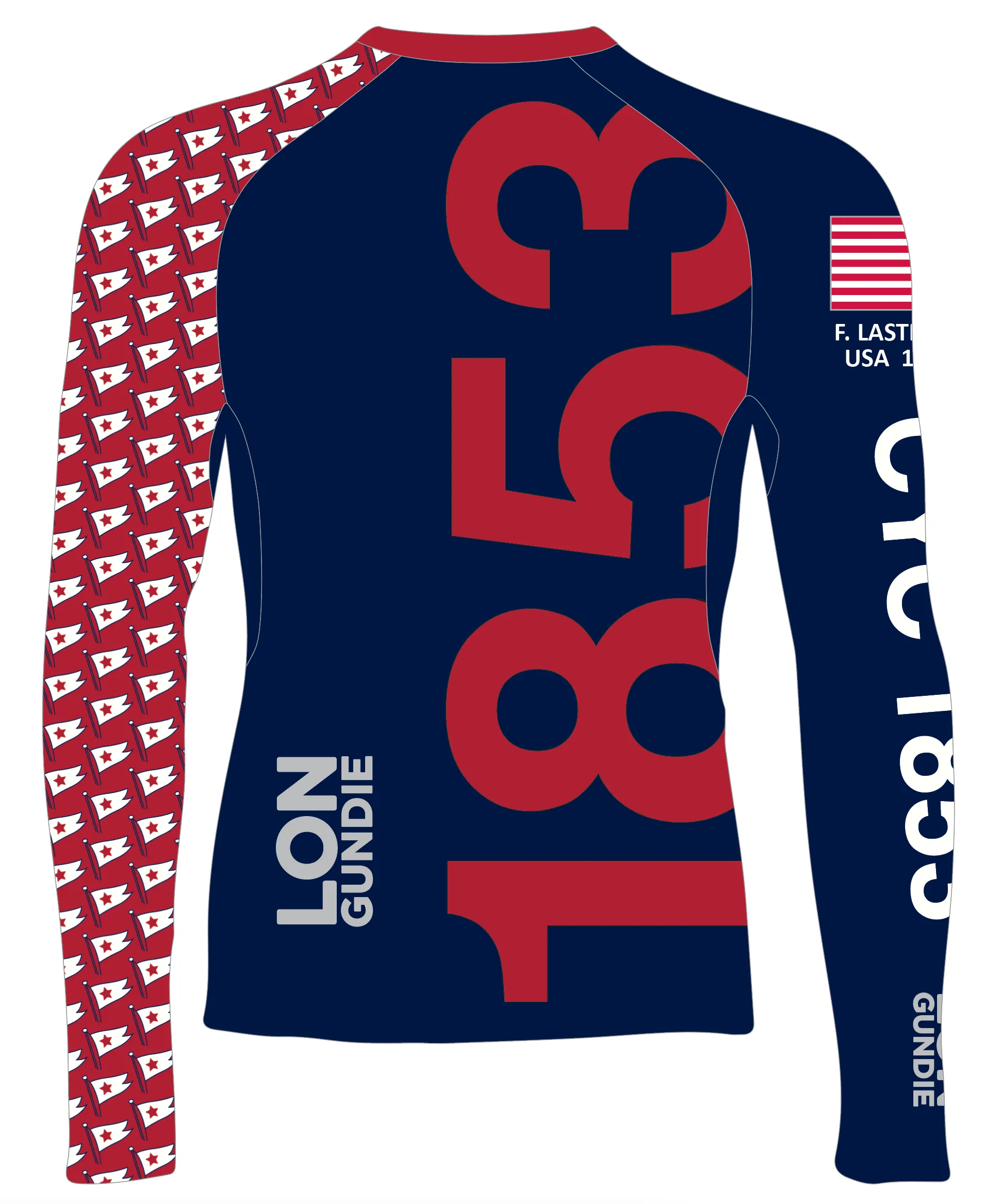 MEN RASH GUARD TOP LONG SLEEVE NAVY | CAROLINA YACHT CLUB | PSNLZ'D