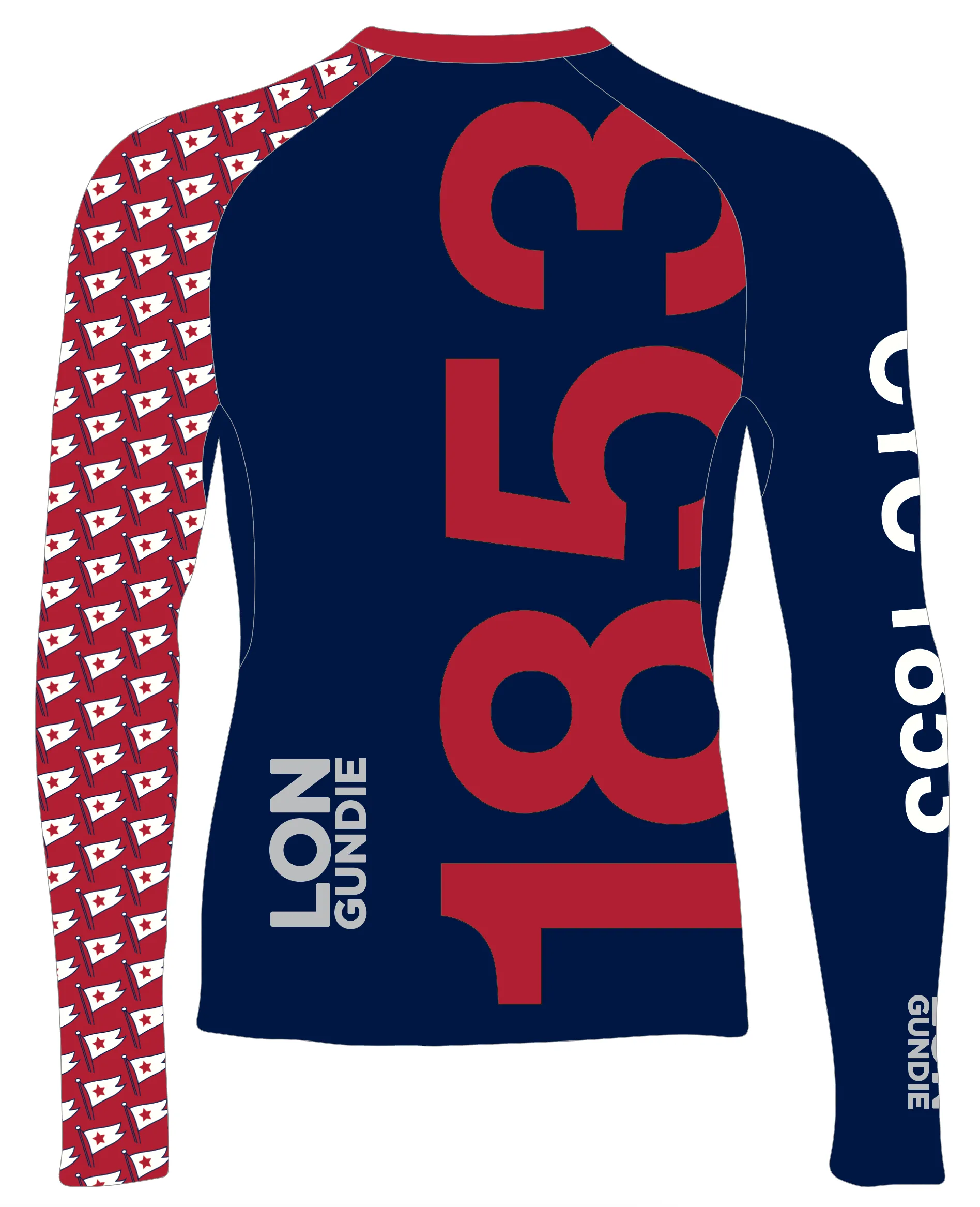 MEN RASH GUARD TOP LONG SLEEVE NAVY | CAROLINA YACHT CLUB