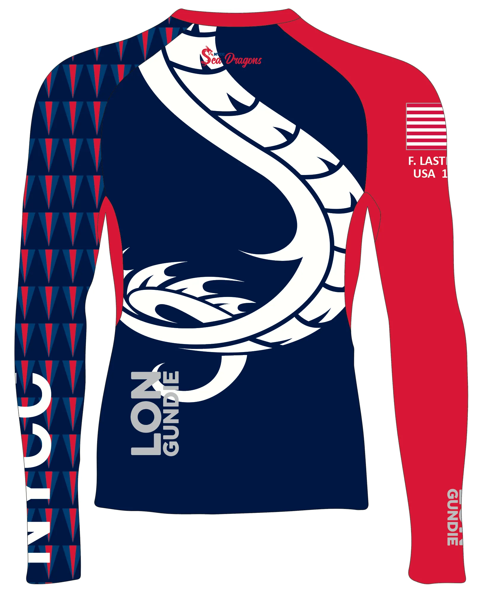 MEN RASH GUARD TOP LONG SLEEVE NAVY | NORFOLK YACHT CLUB | PSNLZ'D