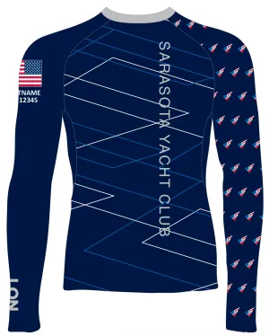 MEN RASH GUARD TOP LONG SLEEVE NAVY | SARASOTA YACHT CLUB | PSNLZ'D