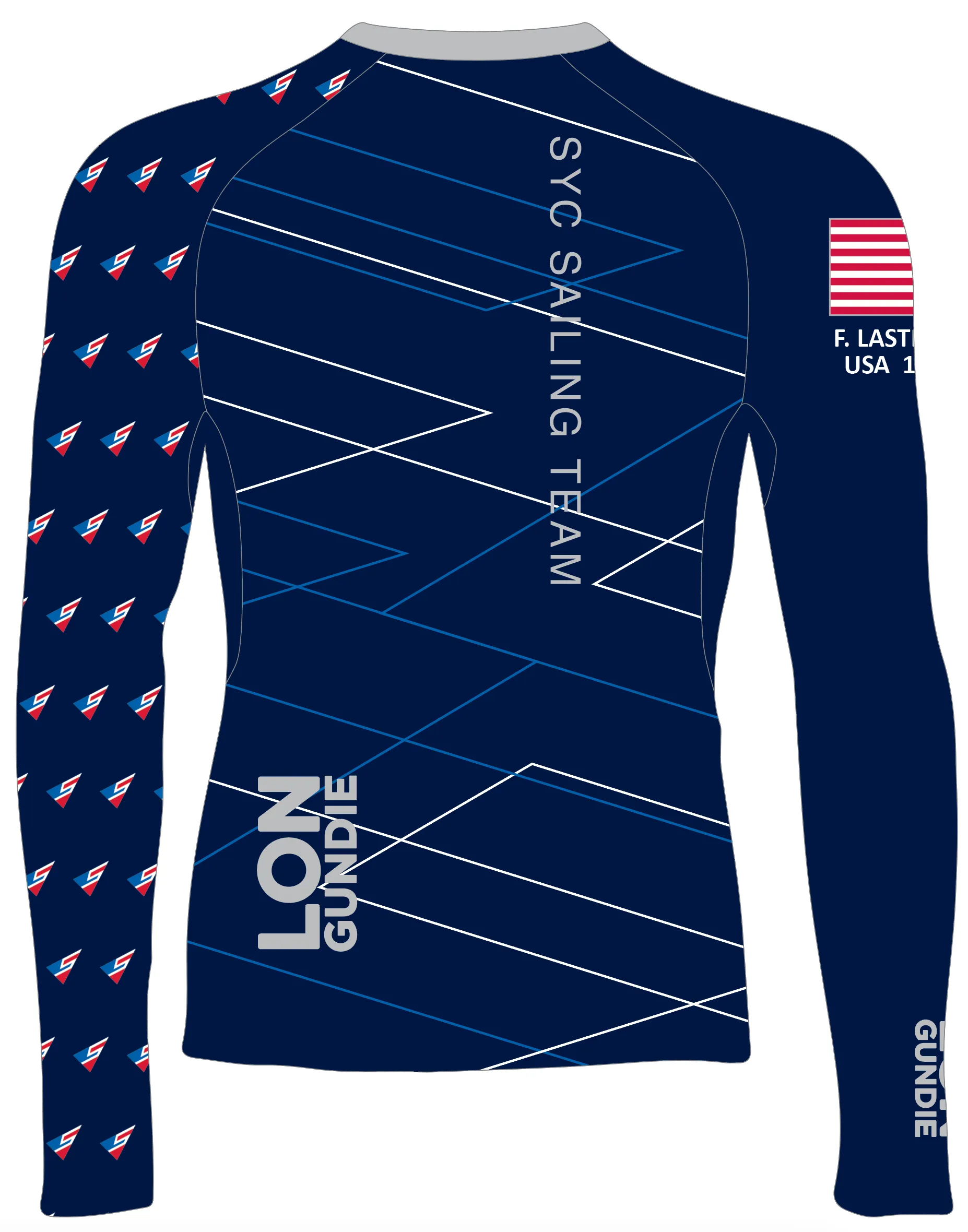 MEN RASH GUARD TOP LONG SLEEVE NAVY | SARASOTA YACHT CLUB | PSNLZ'D