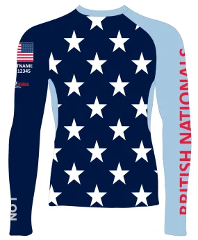 MEN RASH GUARD TOP LONG SLEEVE NAVY | USODA BRITISH NATIONALS | PSNLZ'D