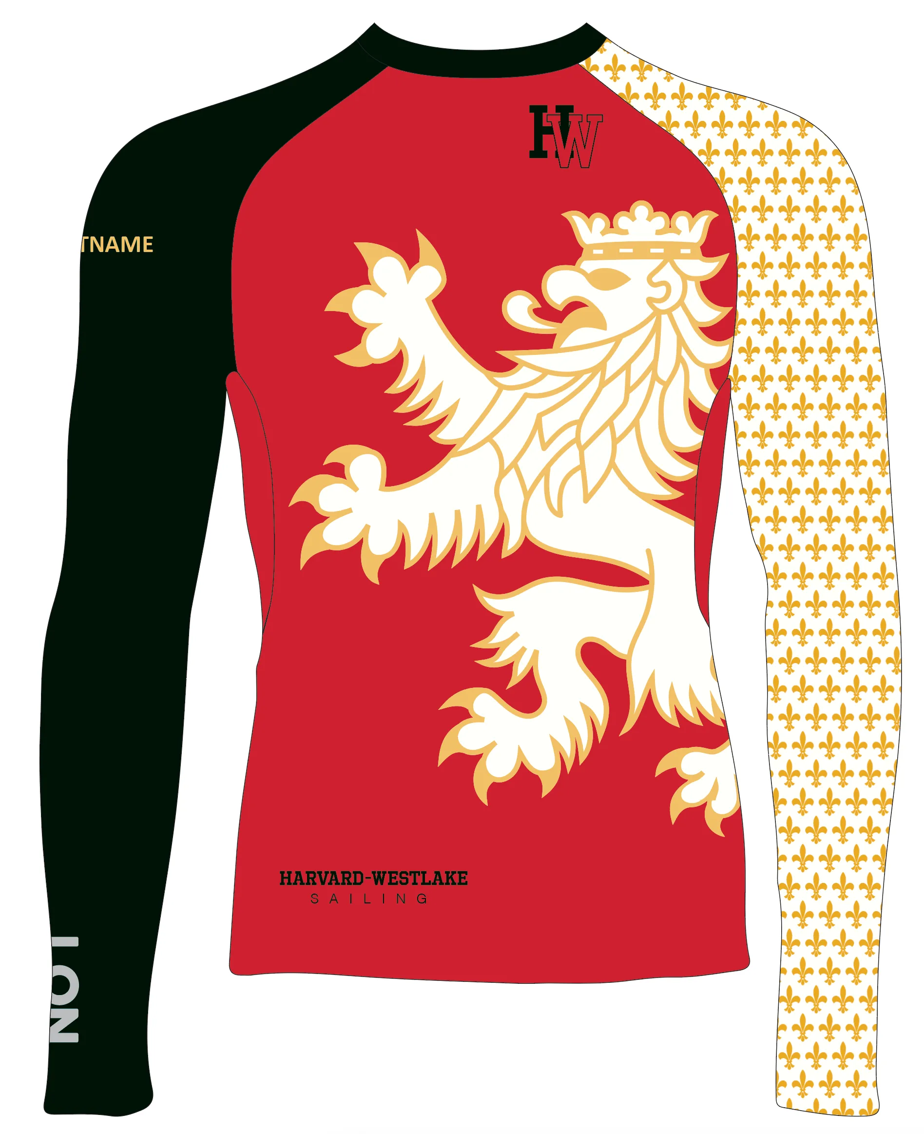 MEN RASH GUARD TOP LONG SLEEVE RED | HARVARD-WESTLAKE SCHOOL | PSNLZ'D