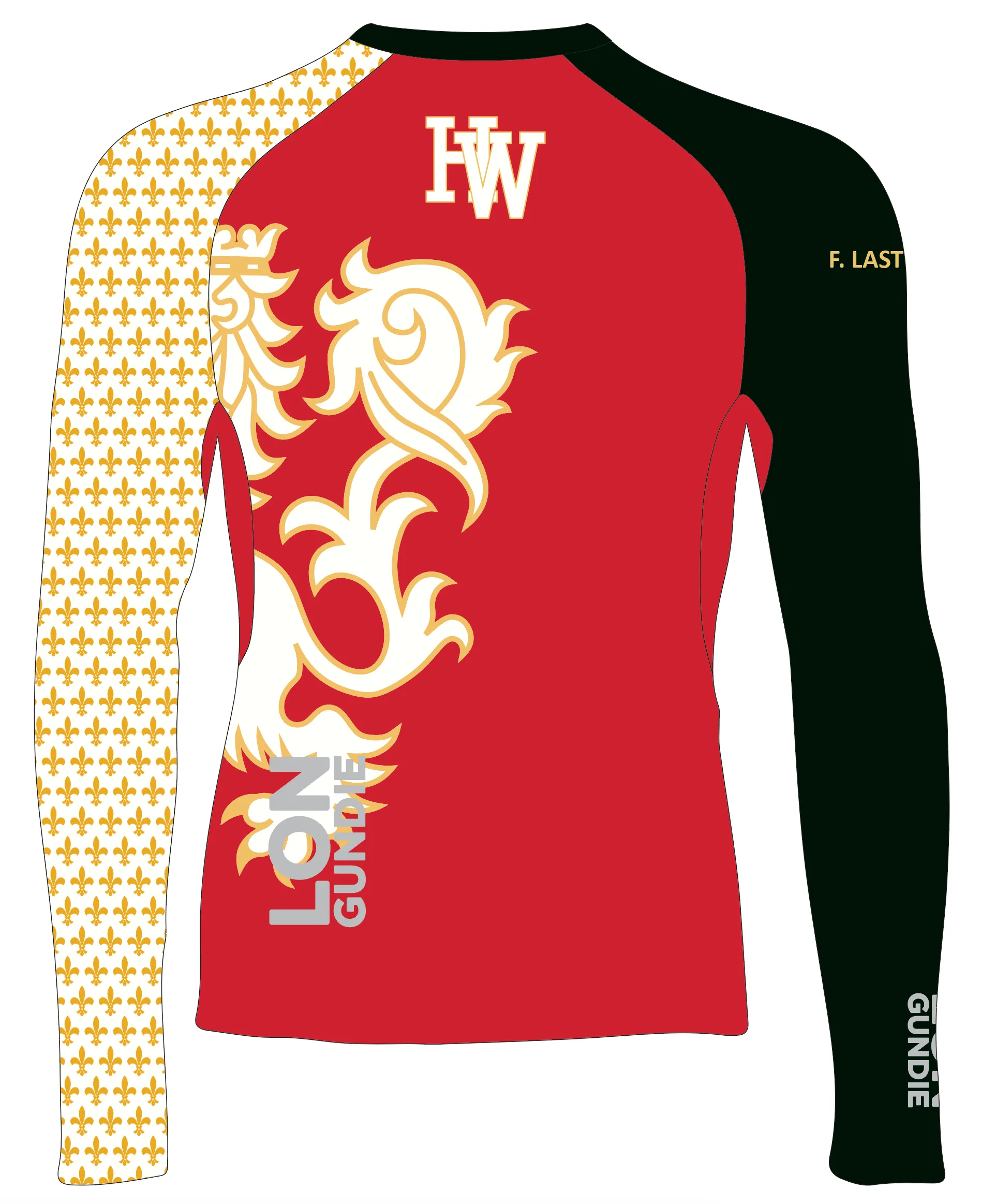 MEN RASH GUARD TOP LONG SLEEVE RED | HARVARD-WESTLAKE SCHOOL | PSNLZ'D