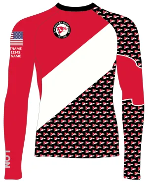 MEN RASH GUARD TOP LONG SLEEVE RED | LAKE BEULAH YACHT CLUB | PSNLZ'D