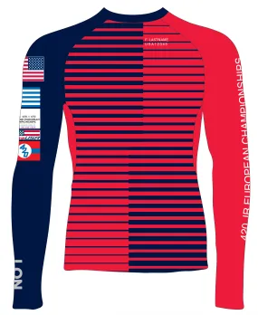 MEN RASH GUARD TOP LONG SLEEVE RED | TEAM USA 420 JR EURO  | PSNLZ'D