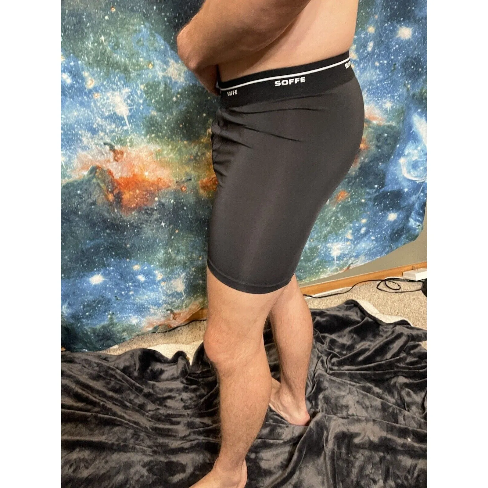 Men’s Black Soffe Base Layer Compression Shorts New Unworn