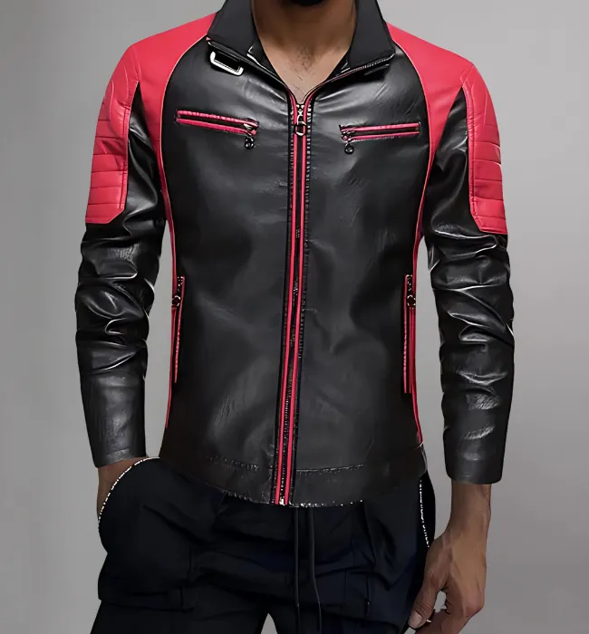 Men's cafe Racer Retro Motorcycle Leather Jacket