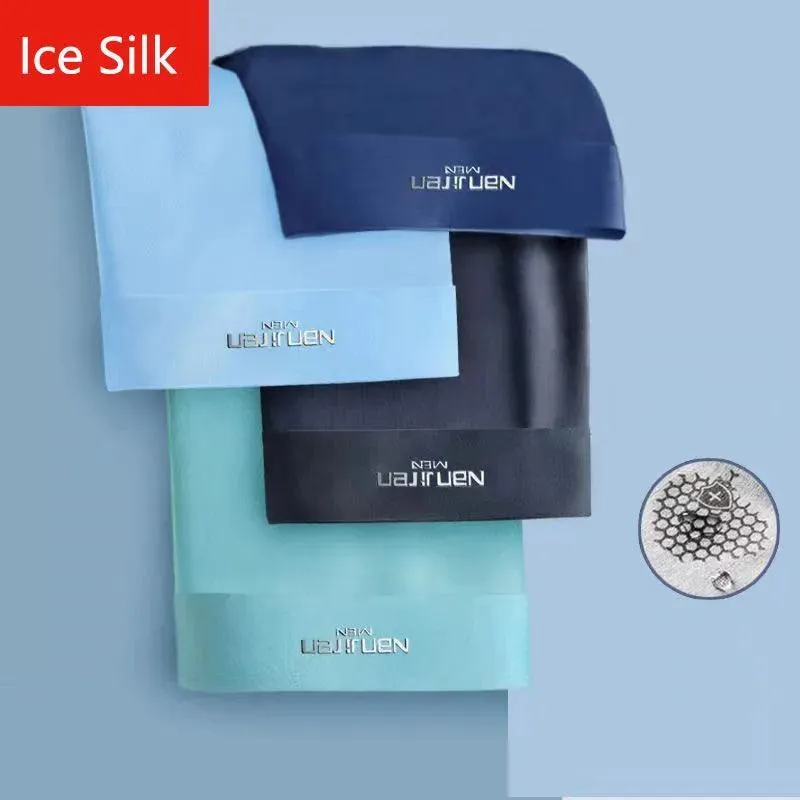 Men's Cooling Ice Silk Boxer Bundle: Stylish Comfort for Every Size