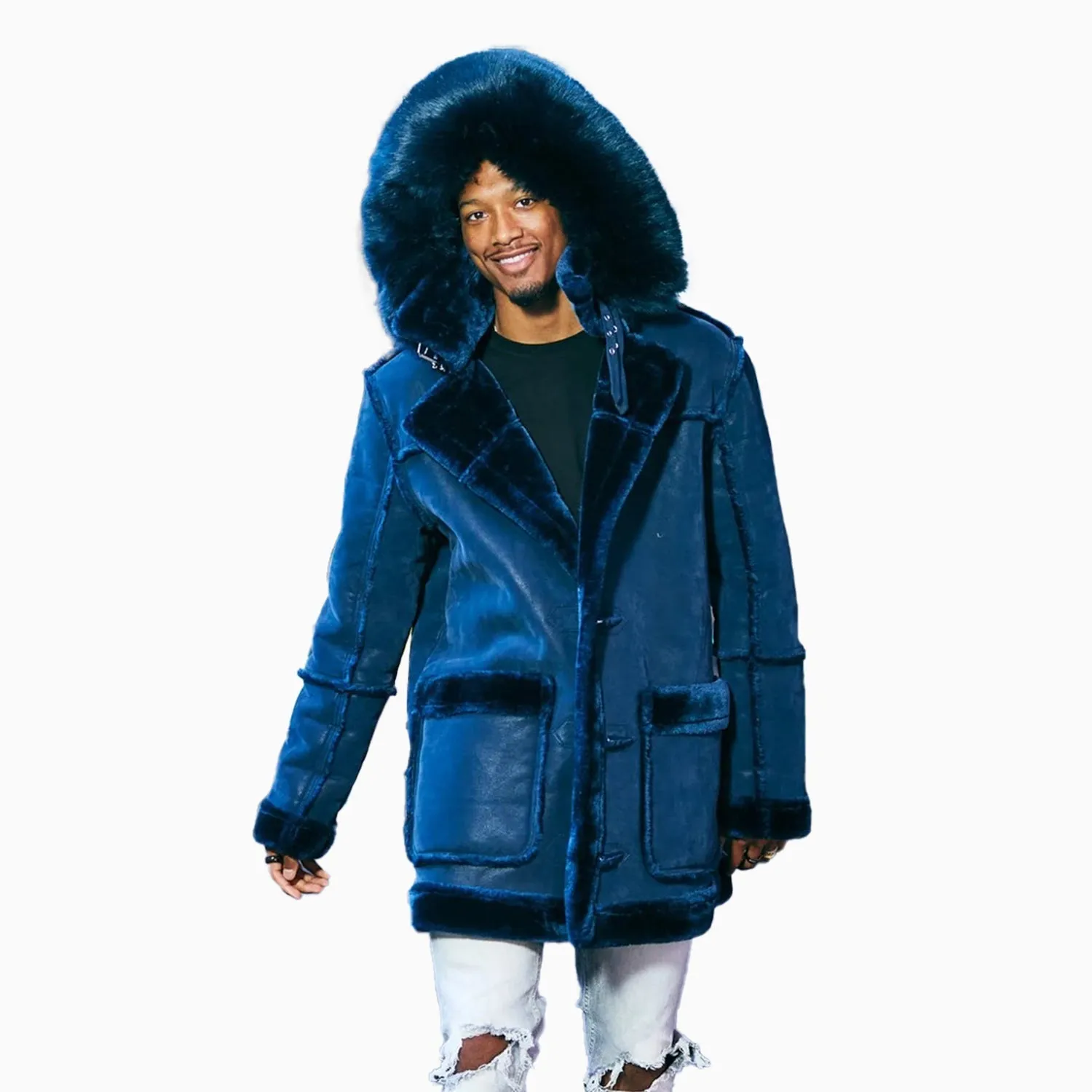 Men's Denali Hooded Shearling Coat