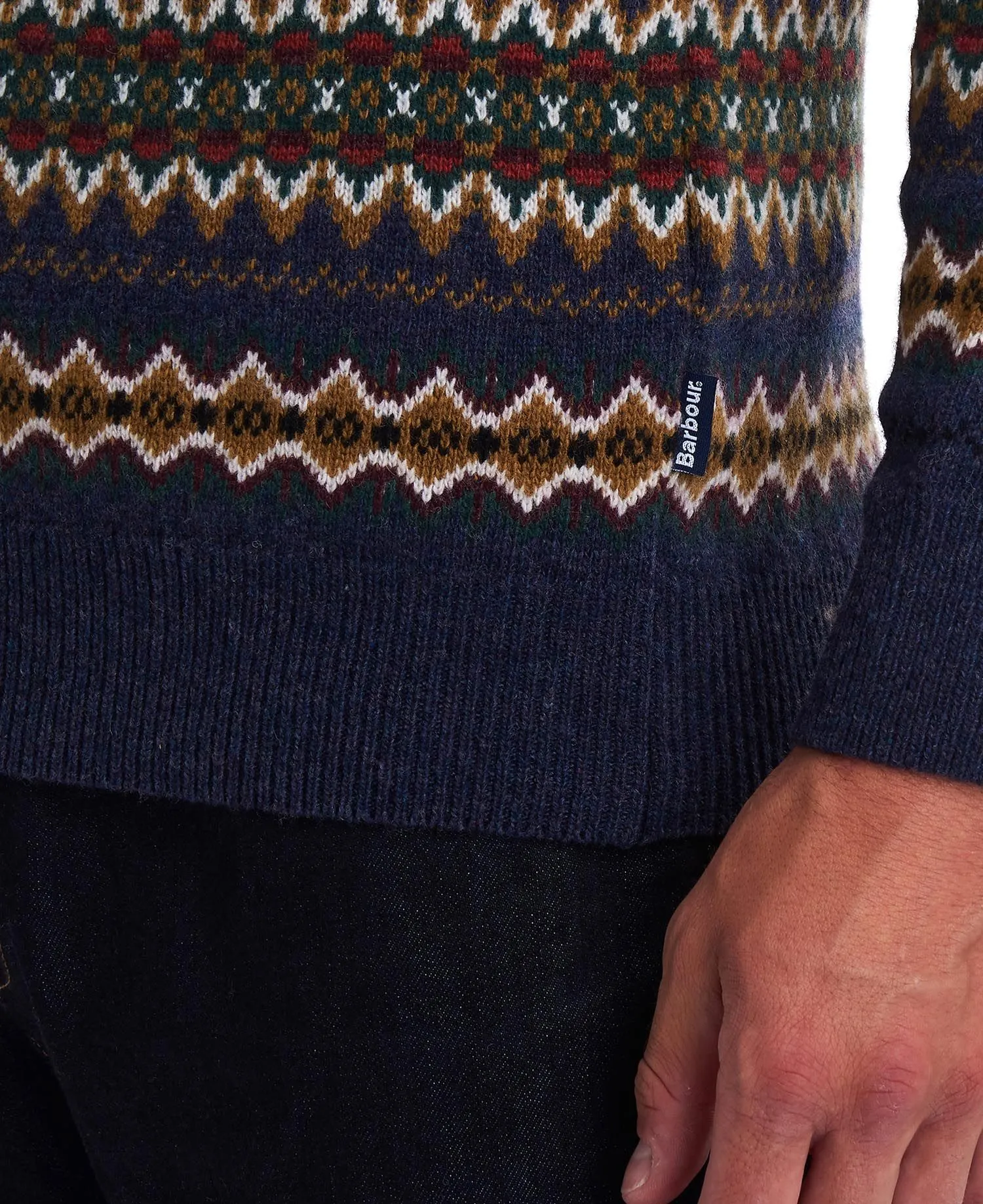 Men's Fairisle Crew Jumper - Navy Marl