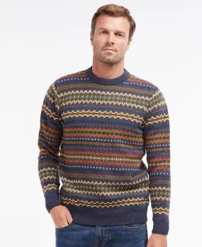 Men's Fairisle Crew Jumper - Navy Marl