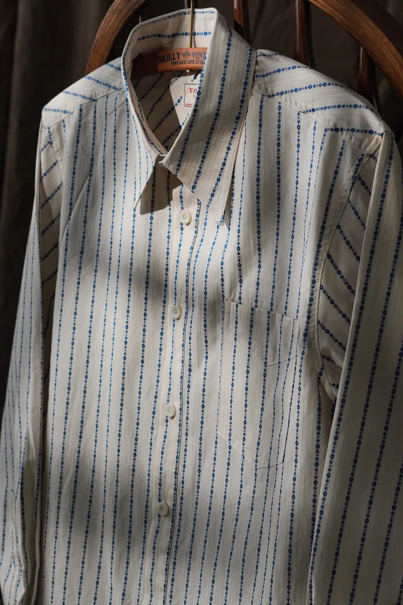 Men's Jacquard Striped Pointed Collar Shirt