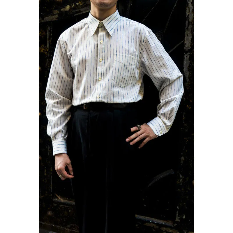 Men's Jacquard Striped Pointed Collar Shirt