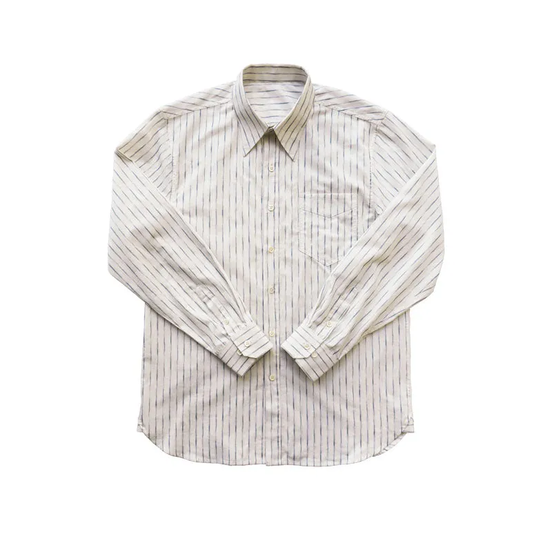 Men's Jacquard Striped Pointed Collar Shirt