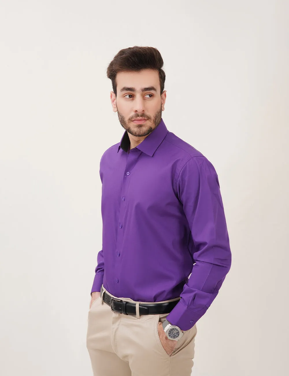 Men's Plain Purple Dress Shirts for All Occasions