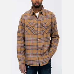 Mocha Checkered Flannel Shirt