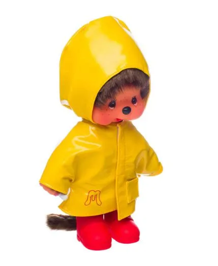 Monchhichi Boy In A Raincoat With Red Rain Boots Plush 221172