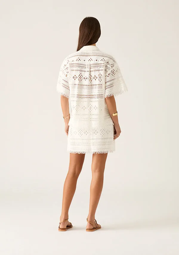 MOS | DANIELA TEXTURED MINI SKIRT WHITE