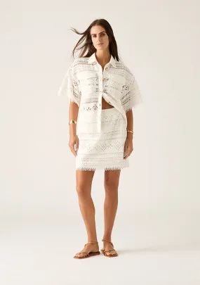 MOS | DANIELA TEXTURED MINI SKIRT WHITE