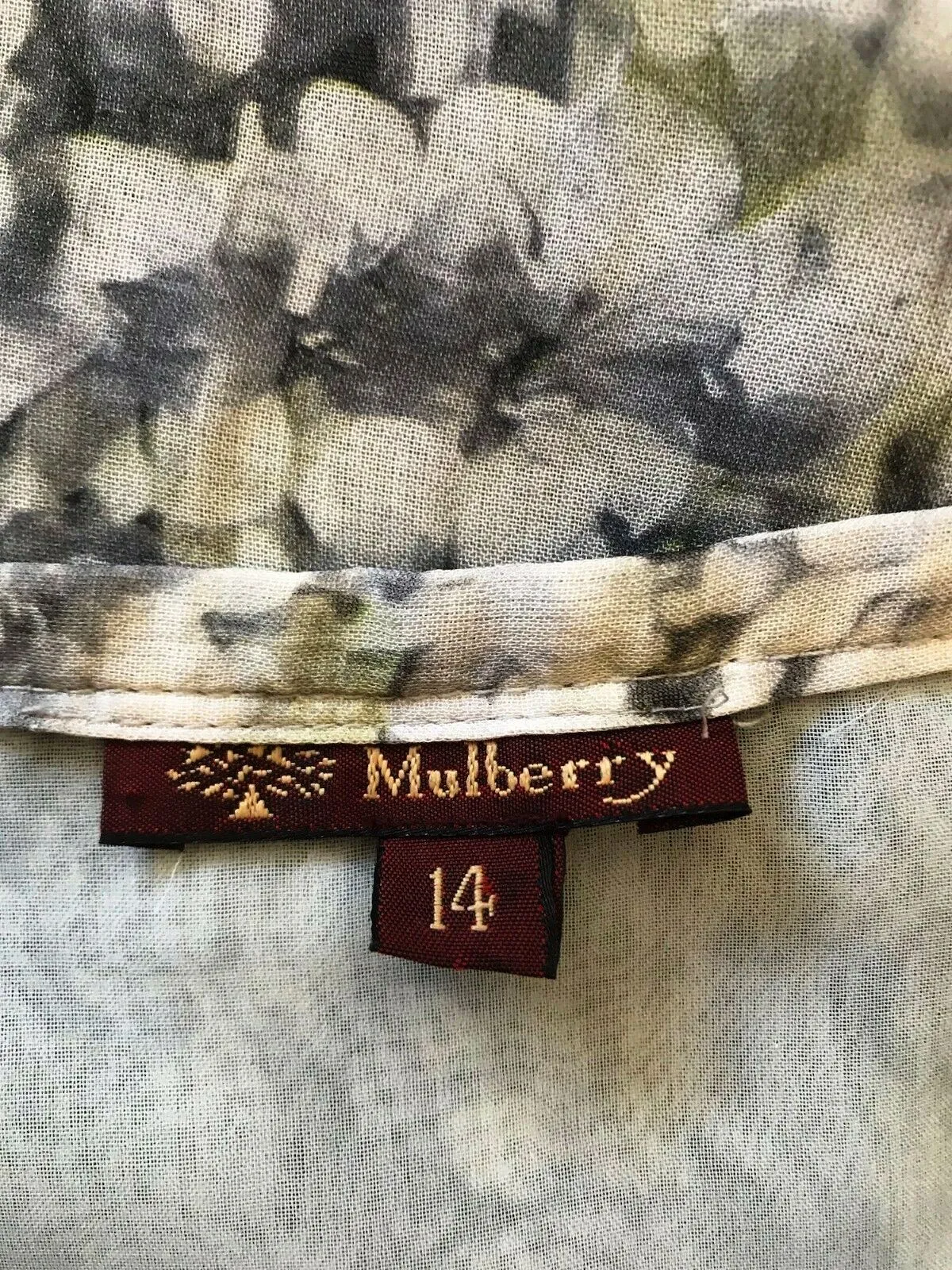 Mulberry Pale Grey Floral Chiffon Skirt & Top UK 14 US 10 EU 42