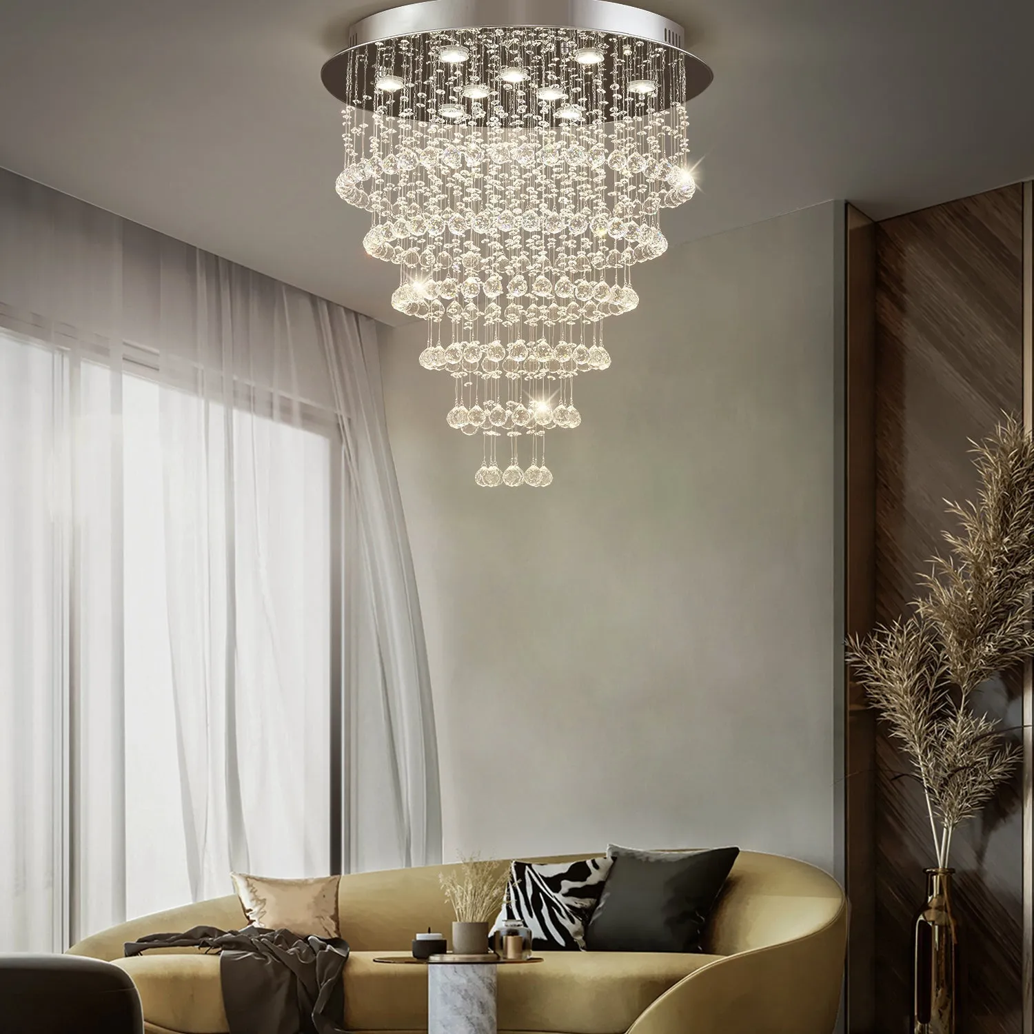 Multi Layer Round Crystal Chandelier