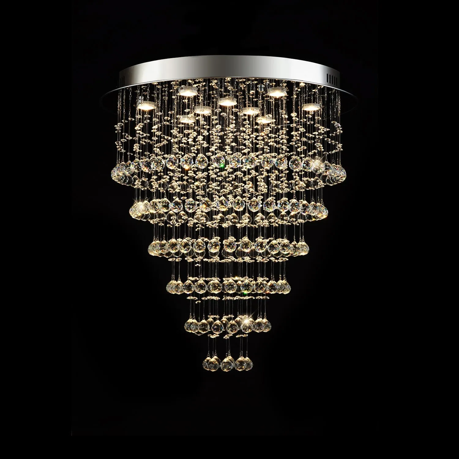 Multi Layer Round Crystal Chandelier