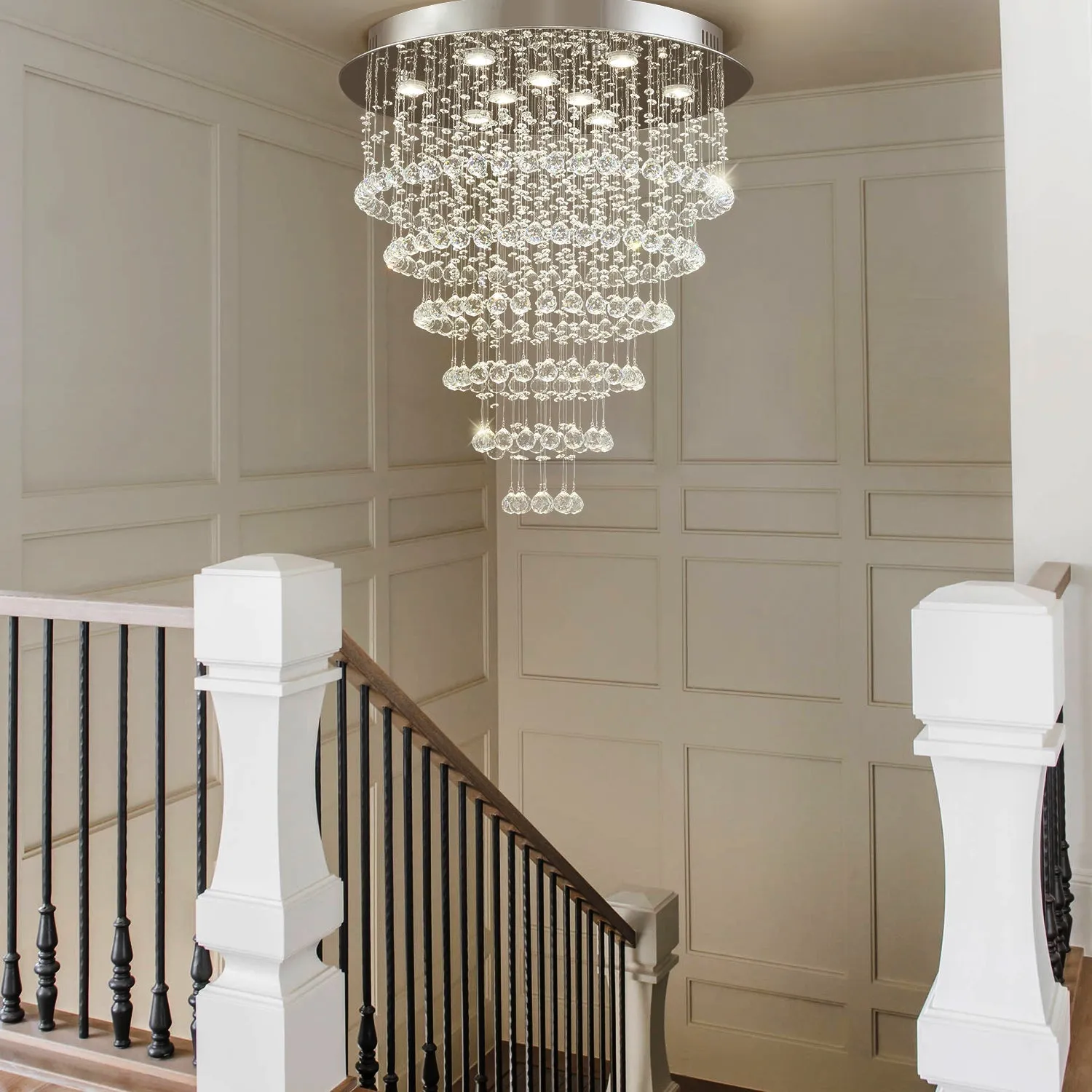 Multi Layer Round Crystal Chandelier