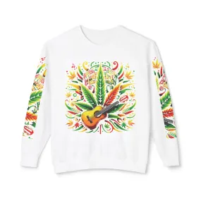 Music and Weed Vibes - Unisex Lightweight Crewneck Sweatshirt