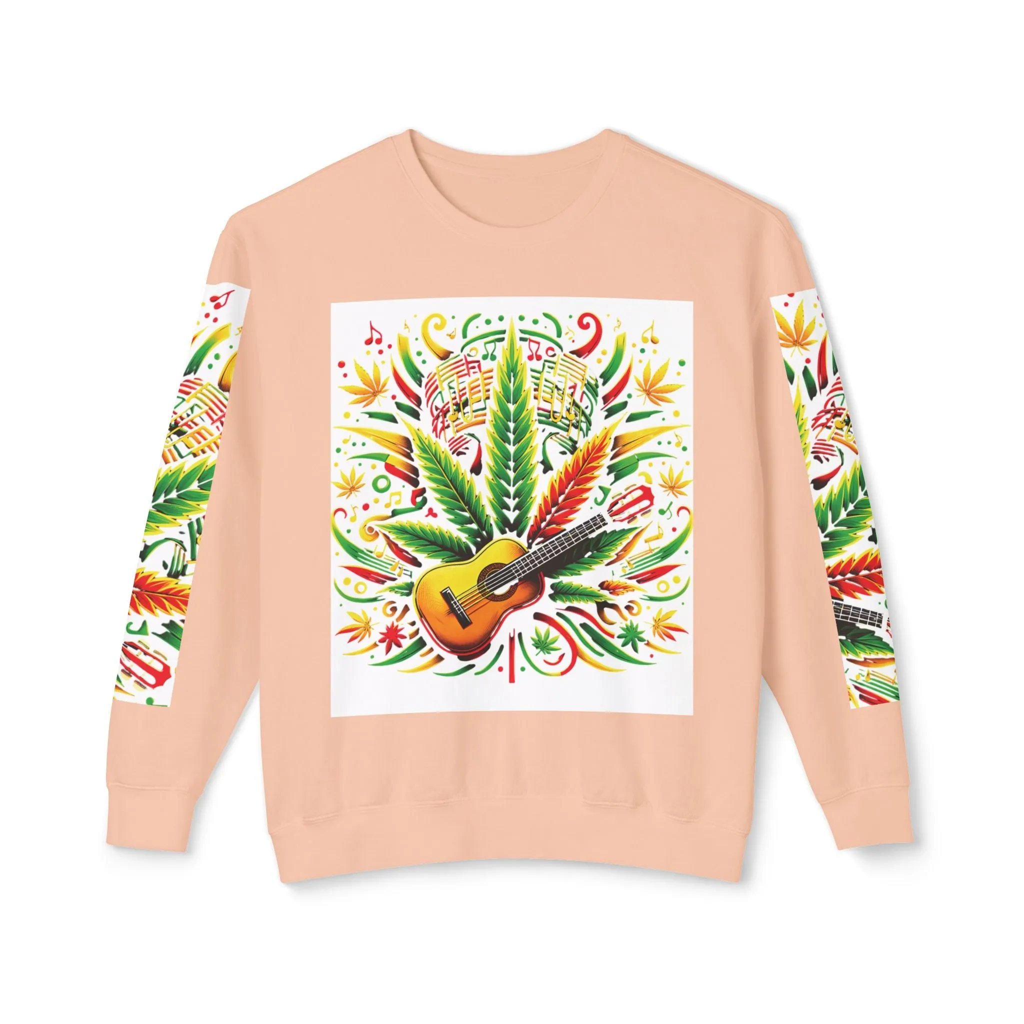 Music and Weed Vibes - Unisex Lightweight Crewneck Sweatshirt