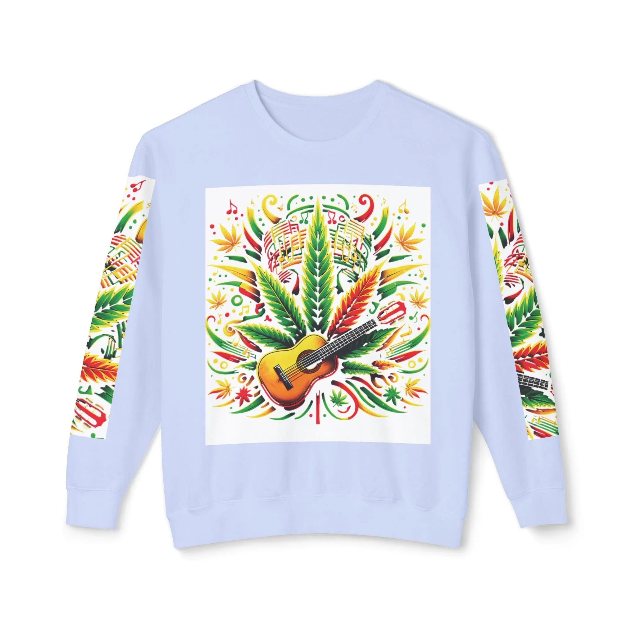 Music and Weed Vibes - Unisex Lightweight Crewneck Sweatshirt