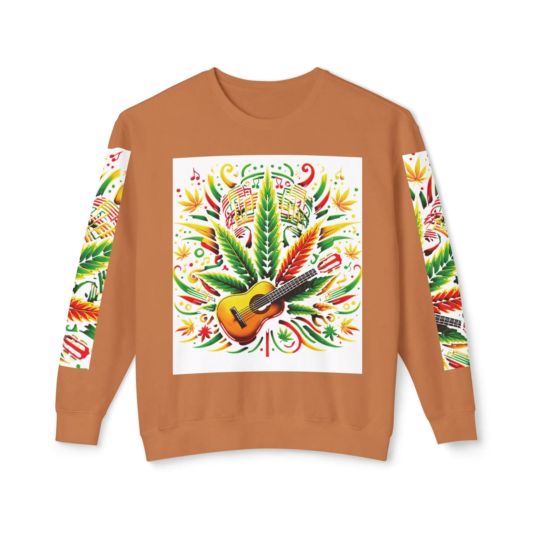 Music and Weed Vibes - Unisex Lightweight Crewneck Sweatshirt