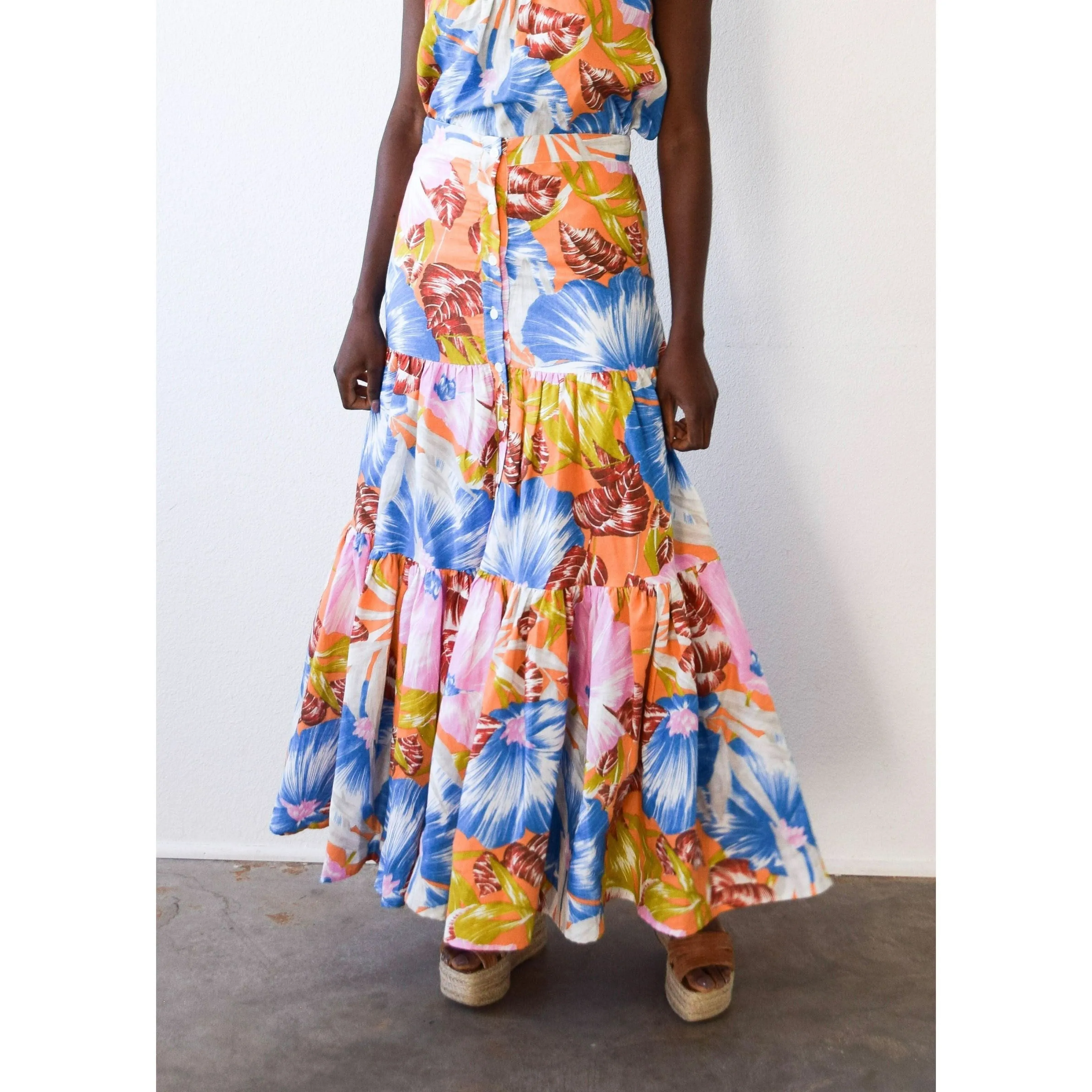 Never a Wallflower Lindsey Skirt Tangerine Tropical