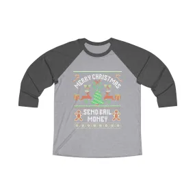 NEW Merry Christmas Send Beer Money Raglan Tee