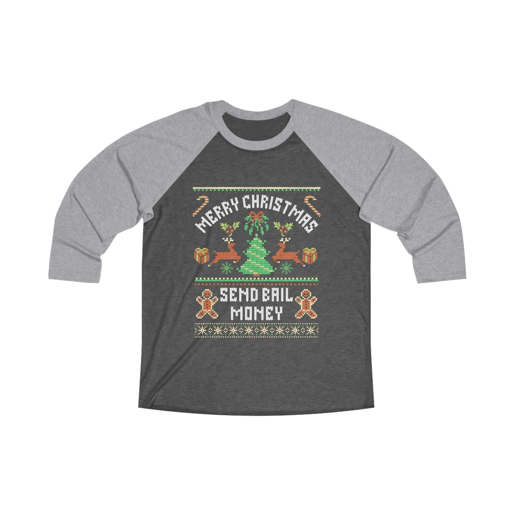 NEW Merry Christmas Send Beer Money Raglan Tee