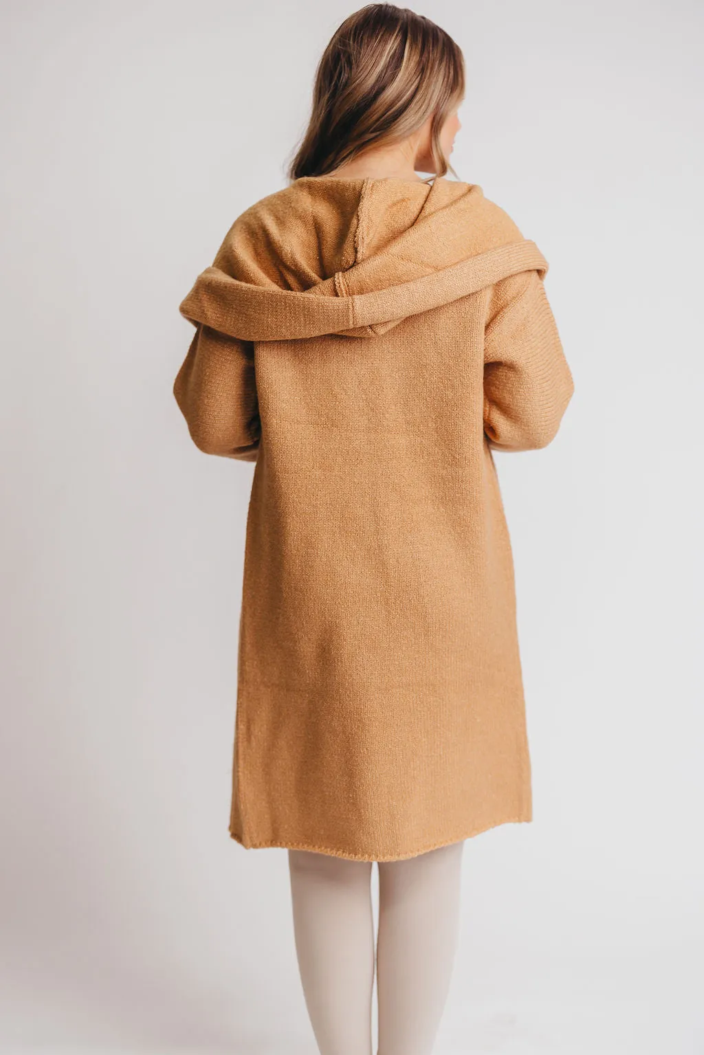 Noah Oversized  Hooded Two Pocket Coatigan in Camel *LUXURY ITEM*